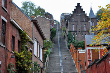 The stairway of the Montagne de Bueren view upwards