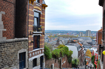 View from the stairway of the Montagne de Bueren over the city