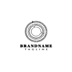 Fototapeta premium clock part logo cartoon icon design template black isolated illustration