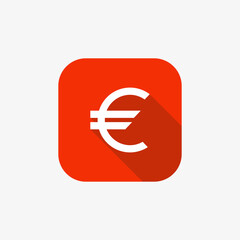 Euro icon. Euro currency symbol for currency exchange or banking concept. Flat design for web and mobile apps, logo template.