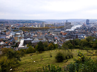 Panorama from the Belvedere view point near the Citadel of Liege, Belgium