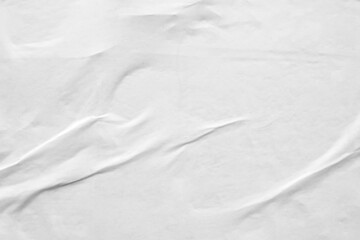 white crumpled and creased paper poster texture background