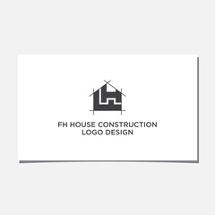 Naklejka premium FH OR HF HOUSE CONSTRUCTION LOGO DESIGN