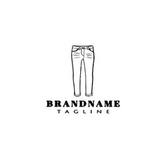 blue jeans logo cartoon icon design black isolated vector illustration