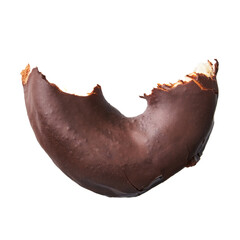  Middle chocolate doughnut isolated on a white background