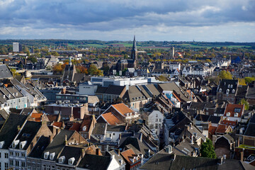 View over city center of Maastricht, Netherlands