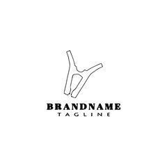 clothespins logo cartoon icon flat template black isolated vector illustration