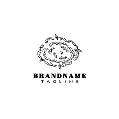 cloud logo icon design template black isolated vector illustration