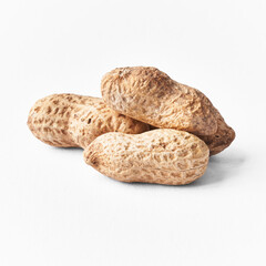  Bunch of peanuts with shell isolated on a white background