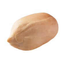  Single peeled peanut isolated on a white background