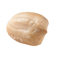  Single peeled peanut isolated on a white background