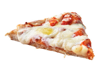  Slice of 4 cheeses italian pizza isolated on a white background