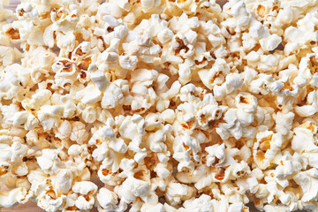 Fototapeta na wymiar Bunch of salty popcorns texture