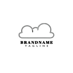 flat cloud logo cartoon icon design template black isolated vector illustration