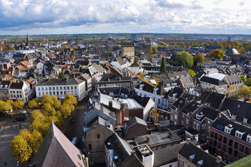 View over Maastricht city center to Basilica of Our Lady
