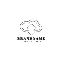 clouds computing logo cartoon icon design template black isolated illustration