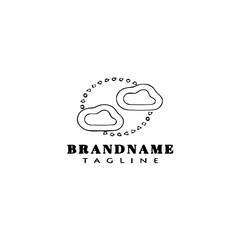 unique cloud logo cartoon icon design template black isolated vector illustration