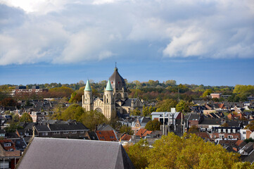 View over Maastricht, Netherlands to St. Lambertuskerk