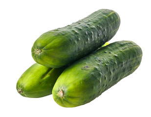  Bunch of cucumbers isolated on a white background