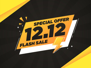 1212 sale banner background in flat design