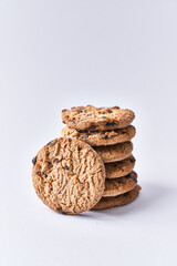  Delicious chocolate cookies isolated on a white background