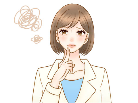 悩む大人の女性医師のイラスト素材 Stock Illustration Adobe Stock