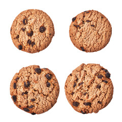  Delicious chocolate cookies isolated on a white background