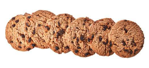  Delicious chocolate cookies isolated on a white background