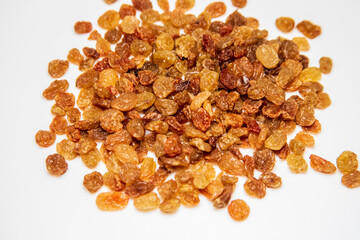 Yellow delicious dried raisins in the kitchen