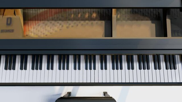Keys Of Old Piano Close-up. Loopable. (4K, Ultra Hd high Definition 2160 p, Seamless Loop)
3D Animation.
