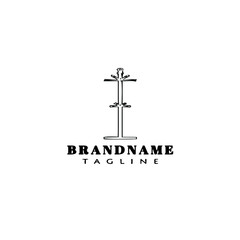 simple coat stand cartoon logo template icon design black isolated vector illustration