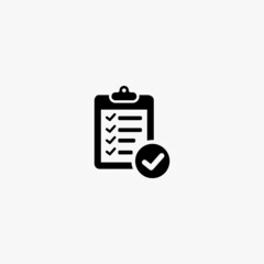 verification of delivery list clipboard symbol icon. verification of delivery list clipboard symbol vector icon on white background