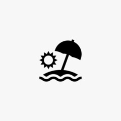 sun umbrella icon. sun umbrella vector icon on white background