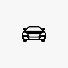 sedan car front icon. sedan car front vector icon on white background