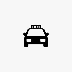 frontal taxi cab icon. frontal taxi cab vector icon on white background