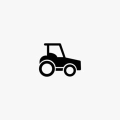 tractor side view icon. tractor side view vector icon on white background
