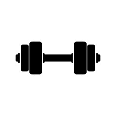 Dumbbell icon. Black silhouette. Front horizontal view. Vector simple flat graphic illustration. The isolated object on a white background. Isolate.