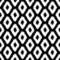 White ink rhombuses isolated on black background. Monochrome geometric seamless pattern. Vector simple flat graphic hand drawn illustration. Texture.