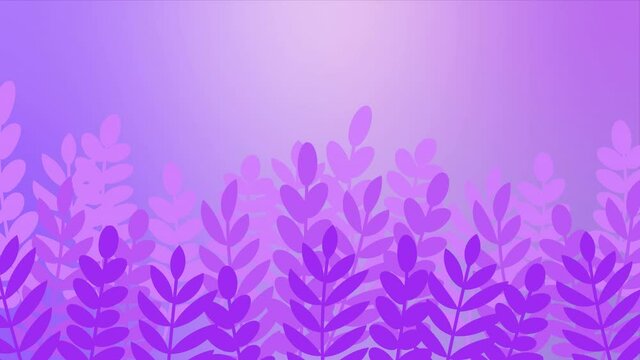 summer leaves and plants frame loop animation. Animated background with copy space for text. Floral pattern border design. backdrop for banner, presentation, wallpaper, screensaver. bright pink color