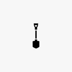 shovel agriculture equipment tool in vertical position icon. shovel agriculture equipment tool in vertical position vector icon on white background