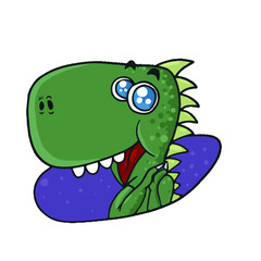 Funny dinosaur ,vector design for stickers on the social network.