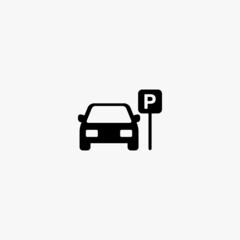 parked car icon. parked car vector icon on white background