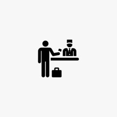 check in icon. check in vector icon on white background
