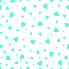 Cute funny hearts concept seamless pattern. Vector hand drawn cartoon kawaii character illustration icon. Cute kawaii hearts cartoon seamless pattern concept