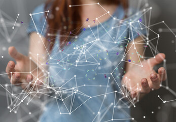 Business cubes  network team word