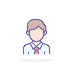 Businessman icon in filled outline style.