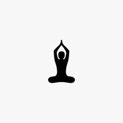 buddhist yoga pose icon. buddhist yoga pose vector icon on white background