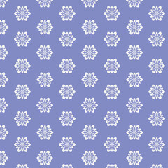 Abstract seamless geometric pattern with snowflakes.