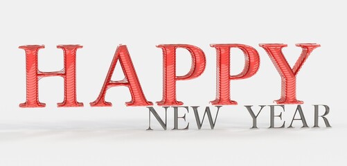 happy new year in 3d digital