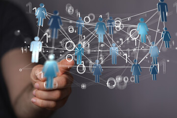 videoconference group of people talking in social network